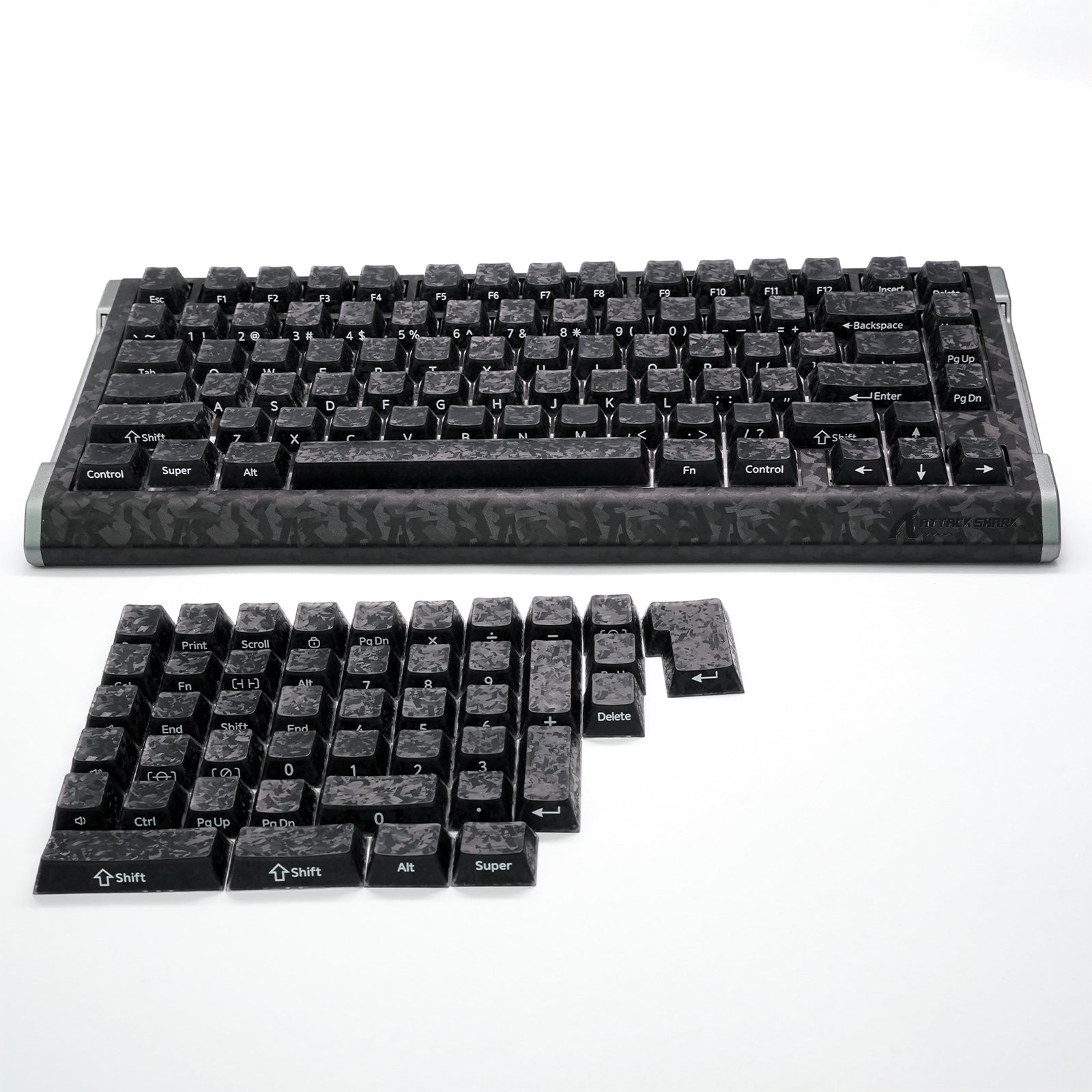 ATTACK SHARK SK04 119 Keys Forged Carbon Crystal Keycaps, ANSI/ISO