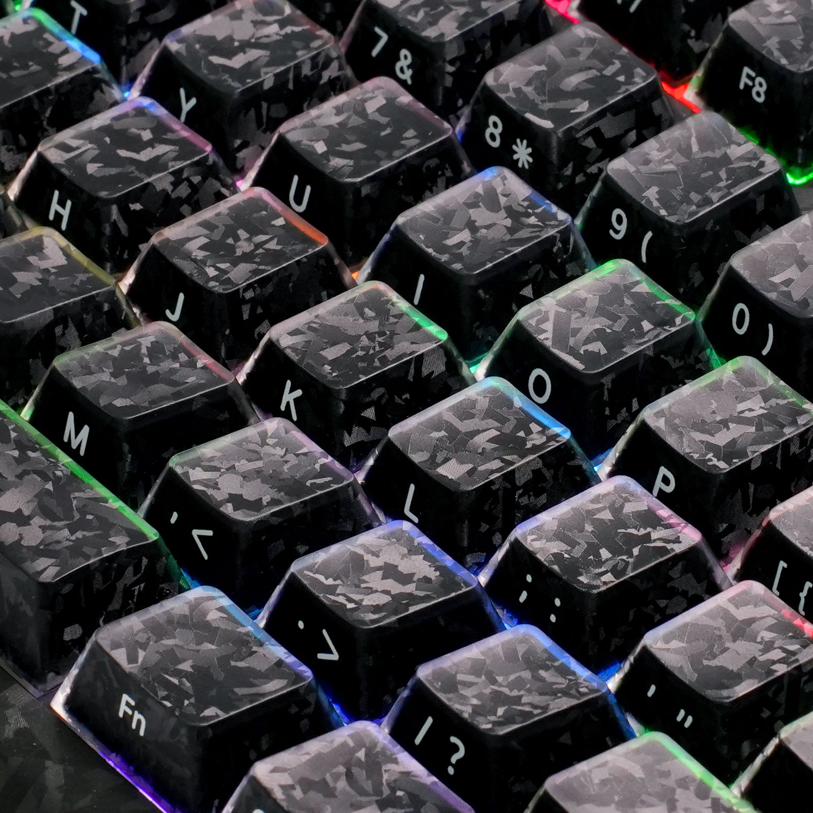 ATTACK SHARK SK04 119 Keys Forged Carbon Crystal Keycaps, ANSI/ISO
