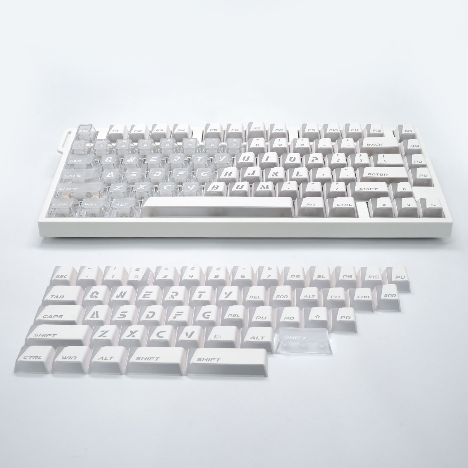ATTACK SHARK SK07 131 Keys Prism Shine-Through Keycaps, ANSI, White