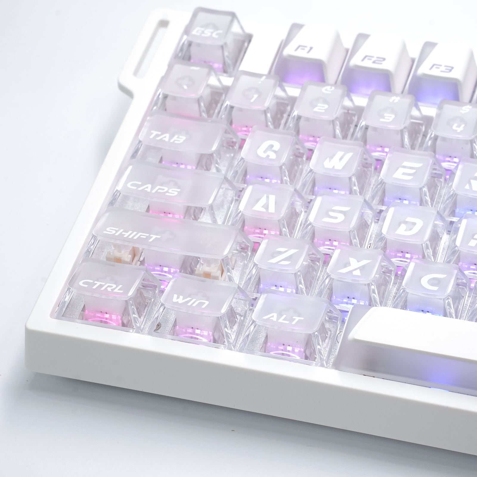 ATTACK SHARK SK07 131 Keys Prism Shine-Through Keycaps, ANSI, White