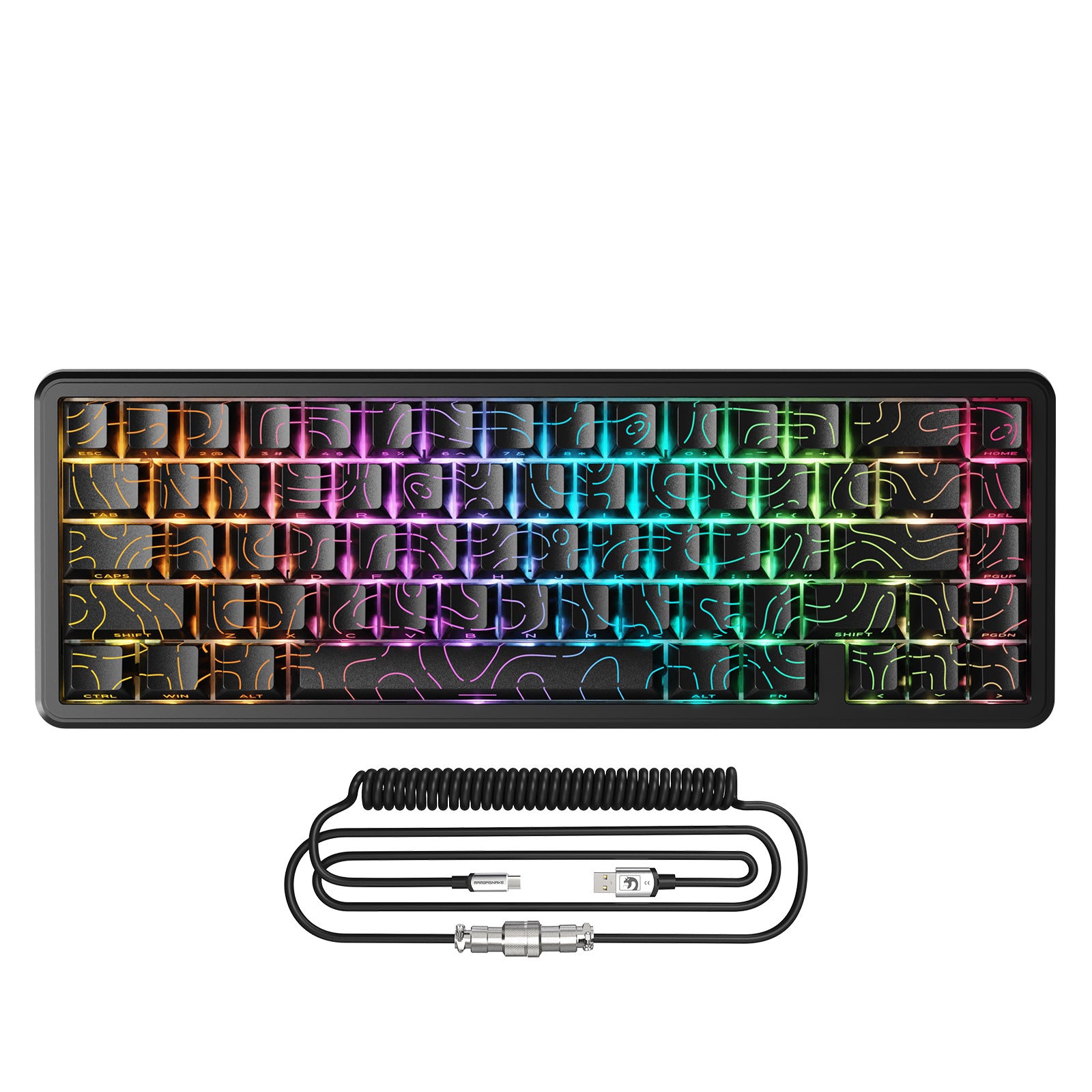 ATTACK SHARK X65 HE Magnetic Switch Rapid Trigger Keyboard With 8Khz Coiled Cable