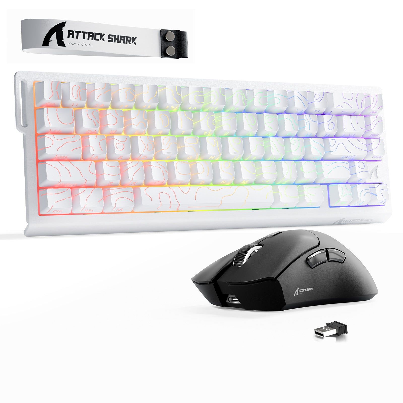 ATTACK SHARK X68HE Rapid Trigger Keyboard + R1 Wireless Gaming Mouse Bundle