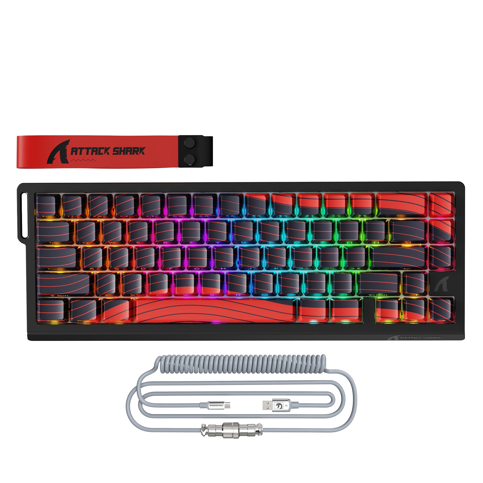 ATTACK SHARK X68PRO HE Wireless Rapid Trigger Keyboard With Coiled Cable