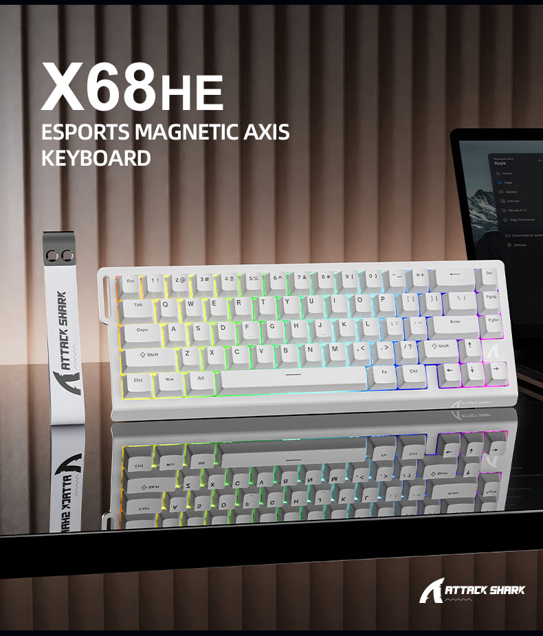 ATTACK SHARK X68 HE Rapid Trigger Keyboard Magnetic Switch with C01PRO Coiled Cable
